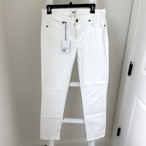 PAIGE Skyline Ankle Peg Optic White Straight Leg Jeans Size 31